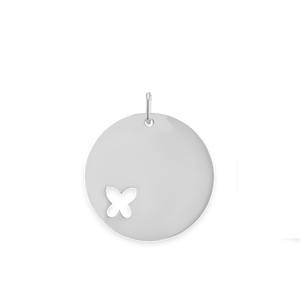 Circle with Butterfly Cut Out Charm (22 x 20mm)