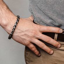 Load image into Gallery viewer, Wall St. Wheat Bracelet in Sterling Silver Black Ruthenium Finish
