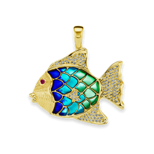 Load image into Gallery viewer, Fish Charm with CZ&#39;s (39 x 40mm)
