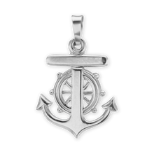Load image into Gallery viewer, ITI NYC Mariner Anchor Cross Pendant in Sterling Silver
