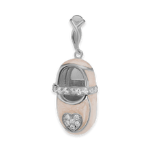 Load image into Gallery viewer, Baby Shoe with CZ&#39;s Charm (28 x 11mm)
