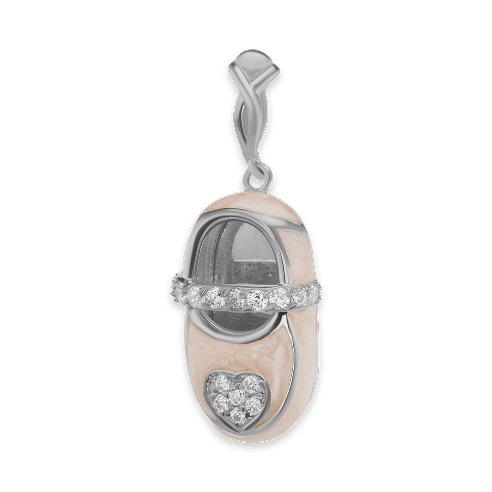 Baby Shoe with CZ's Charm (28 x 11mm)