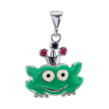 Load image into Gallery viewer, Little Frog Enamel Charm with CZ&#39;s (21 x 15mm)
