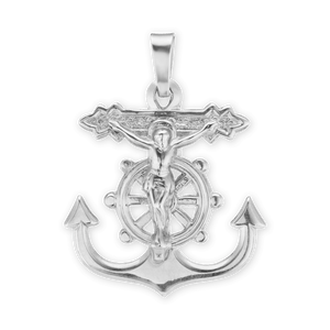 ITI NYC Mariner Anchor Crucifix Pendant in Sterling Silver