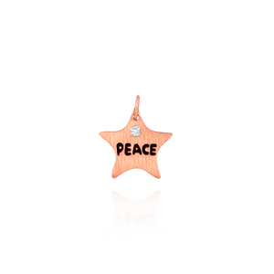Love and Word Charm Peace Star (18 x 16mm)