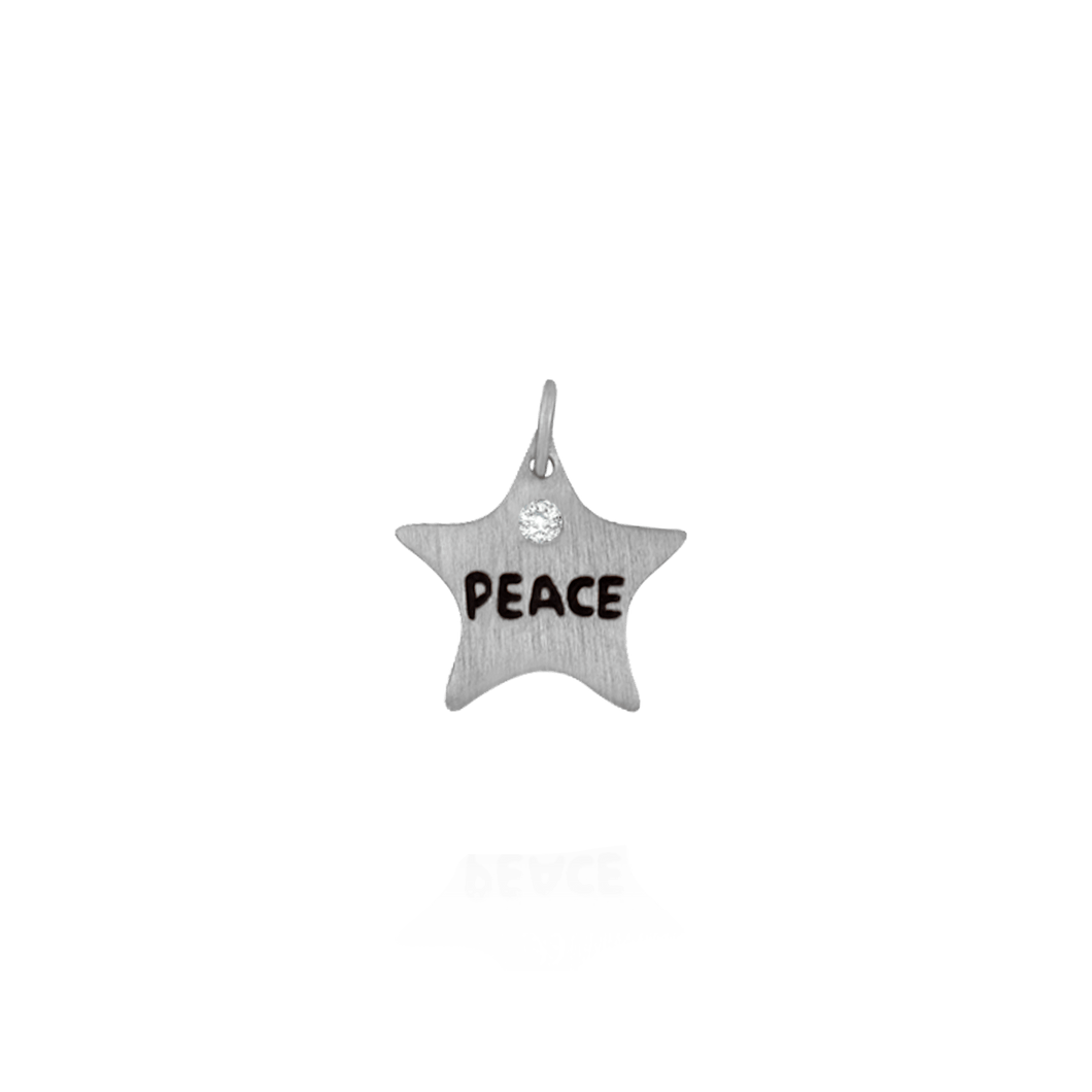 Love and Word Charm Peace Star (18 x 16mm)