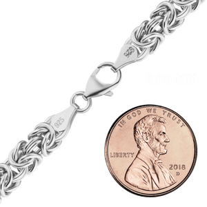 Bond St. Byzantine Chain Anklet in Sterling Silver