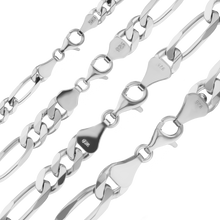 Load image into Gallery viewer, Fulton St. Figaro Chain Bracelet in Sterling Silver

