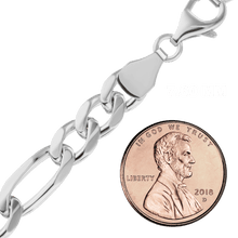 Load image into Gallery viewer, Fulton St. Figaro Chain Anklet in Sterling Silver
