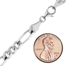 Load image into Gallery viewer, Fulton St. Figaro Chain Anklet in Sterling Silver
