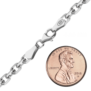 Delancey St. Diamond Cut Cable Chain Anklet in Sterling Silver
