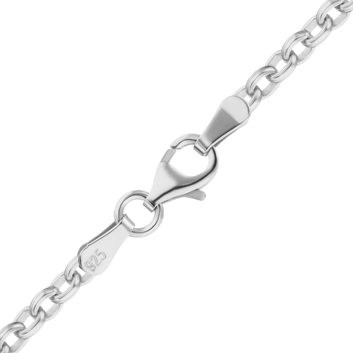 Domed Soho Rolo Chain Anklet in Sterling Silver