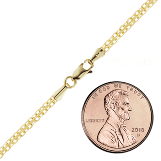 Diamond District Double Bizmark Anklet in 14K Yellow Gold