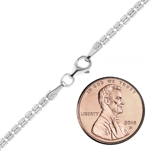 FDR Drive Double Cylinder Bead Chain Anklet in Sterling Silver