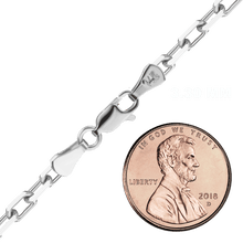 Load image into Gallery viewer, Essex St. Elongated Cable Chain Anklet in 14K White Gold
