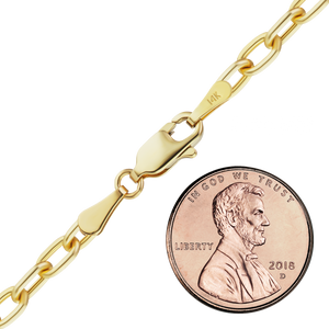 Houston St. Hollow Cable Chain Anklet in 14K Yellow Gold