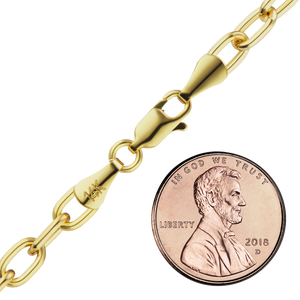 Houston St. Hollow Cable Chain Anklet in 14K Yellow Gold