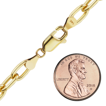 Load image into Gallery viewer, Houston St. Hollow Cable Chain Anklet in 14K Yellow Gold
