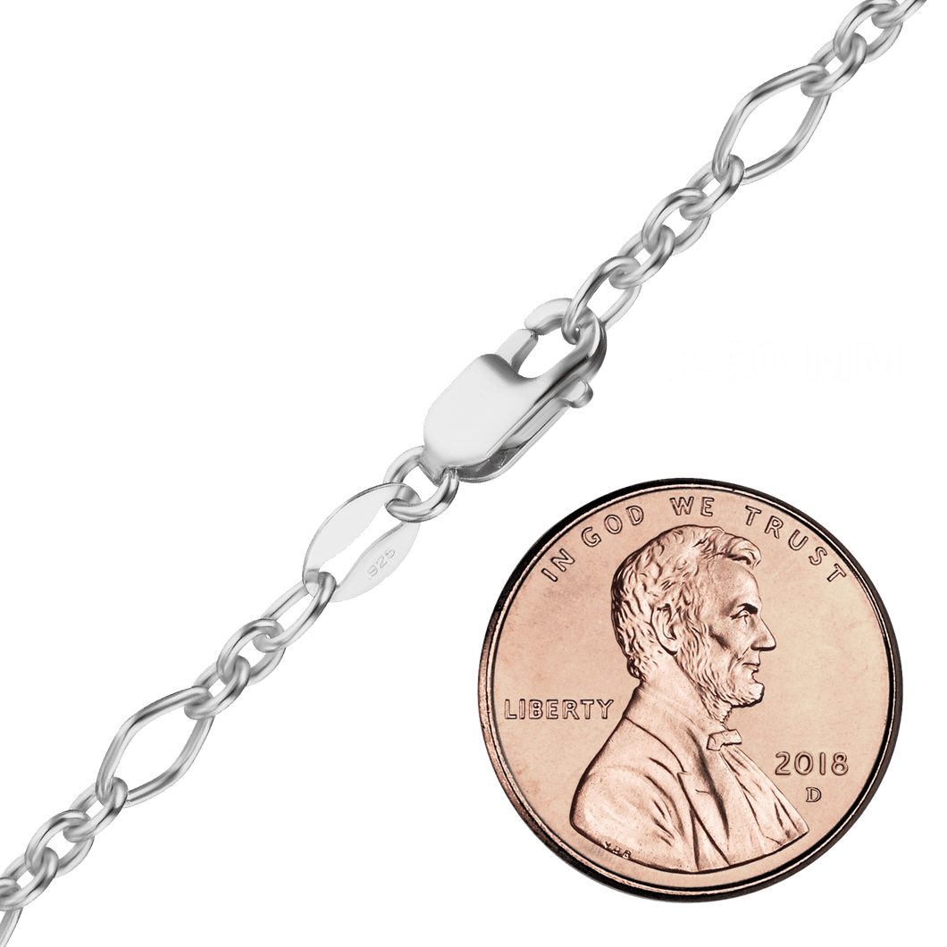 Freedom Pl. Fancy Cable Chain Anklet in Sterling Silver