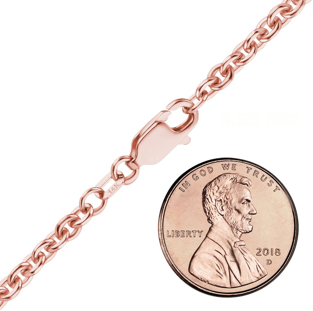 Chelsea Cable Chain Anklet in 14K Rose Gold
