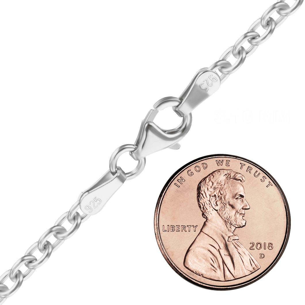 Chelsea Cable Chain Anklet in Sterling Silver