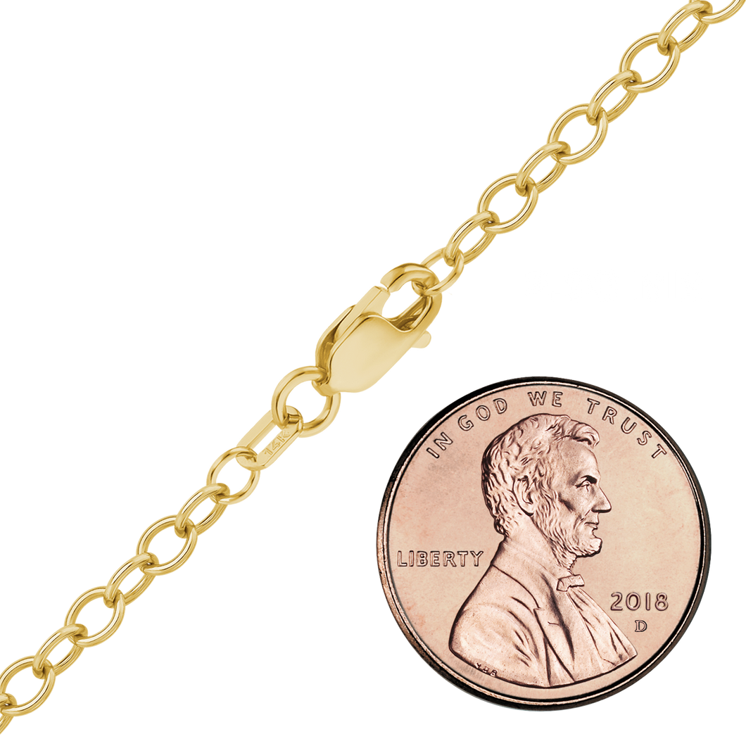 Clinton St. Cable Chain Anklet in Yellow Gold