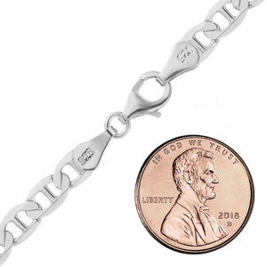 Madison Ave. Mariner Chain Anklet in Sterling Silver
