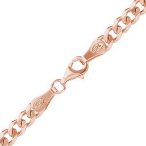 Bowery Curb Chain Necklace in Sterling Silver 18K Pink Gold Finish