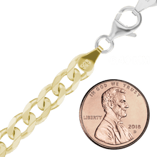 Load image into Gallery viewer, Bowery Curb Chain Necklace in Sterling Silver 18K Yellow Gold Two Tone Finish
