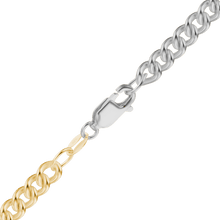 Load image into Gallery viewer, Chrystie St. Curb Chain Necklace in Sterling Silver 18K Yellow Gold Two Tone Finish
