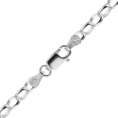 Oval Soho Rolo Chain Anklet in Sterling Silver