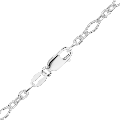 Freedom Pl. Textured Cable Chain Anklet in Sterling Silver