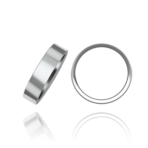 ITI NYC Sterling Silver Flat Wedding Bands (4.0 mm - 10.0 mm)