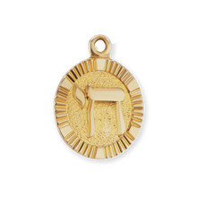 Load image into Gallery viewer, 14K Gold Chai Circle Pendant (13 x 9 mm)
