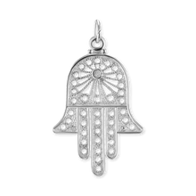 Load image into Gallery viewer, ITI NYC Hamsa Filigree Pendant in Sterling Silver
