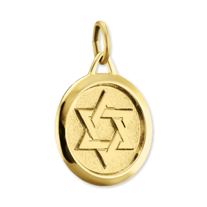 ITI NYC Star of David in Circle Pendant in 14K Gold