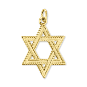 ITI NYC Star of David Pendant with Detailed Edge in 14K Gold