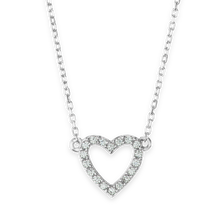 Load image into Gallery viewer, Open Heart Necklace in Sterling Silver (13 x 10mm)
