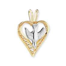 Load image into Gallery viewer, ITI NYC Heart Pendant with Holy Spirit Dove in 14K Gold
