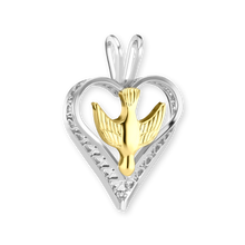 Load image into Gallery viewer, ITI NYC Heart Pendant with Holy Spirit Dove in 14K Gold

