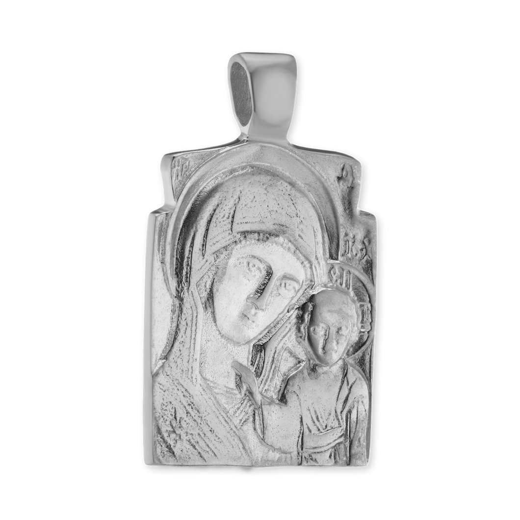 ITI NYC Madonna and Child Pendant Medallion in Sterling Silver