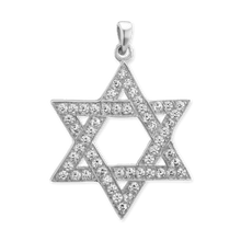 Load image into Gallery viewer, ITI NYC Star of David Pendant with Cubic Zirconia in Sterling Silver
