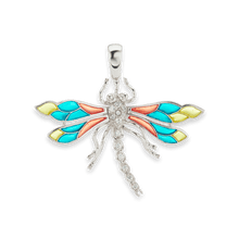 Load image into Gallery viewer, Dragonfly Charm with CZ&#39;s (41 x 45mm)
