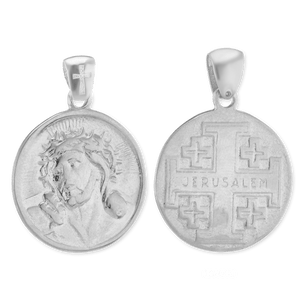 ITI NYC Double-Sided Jesus Christ Pendant Medallion in Sterling Silver