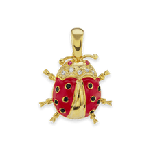 Load image into Gallery viewer, Fancy Ladybug Charm with CZ&#39;s (26 x 21mm)
