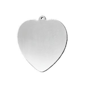 Sterling Silver Heart Disc With Loop (.030" thickness)