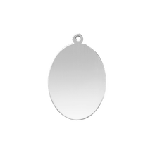 Load image into Gallery viewer, Sterling Silver Oval Disc With Loop (.030&quot; thickness)
