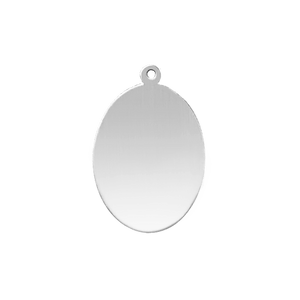 Sterling Silver Oval Disc With Loop (.030" thickness)