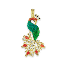 Load image into Gallery viewer, Peacock  Charm with CZ&#39;s (52 x 26mm)
