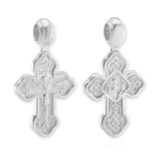 Load image into Gallery viewer, ITI NYC Byzantine Double-Sided Cross and Crucifix Pendant in Sterling Silver
